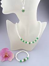 Sady šperkov - avanturín krištál náramok náušnice náhrdelník - elegancia - 6910779_
