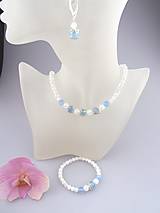 Sady šperkov - krištál jadeit blankytný náramok náušnice náhrdelník - 6910900_