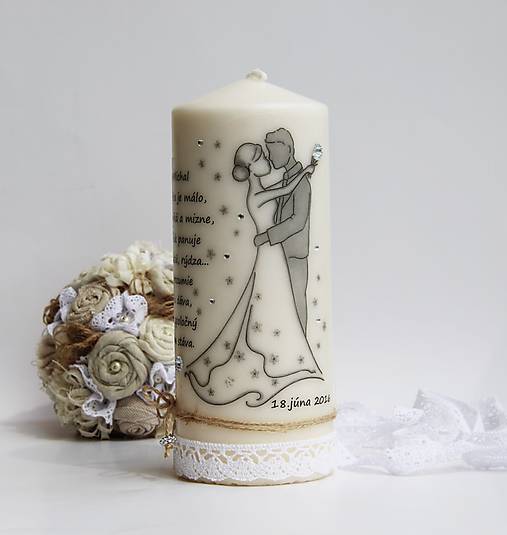  - Dekoračná sviečka pre mladomanželov III. - 6911620_