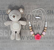 Detské doplnky - Silikónový dojčenský náhrdelník "Mateo" / ružový - 6918759_