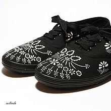 Ponožky, pančuchy, obuv - Modrotlačové tenisky (Černý) - 6919071_