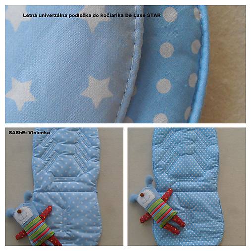 Detský textil - Letná univerzálna podložka do kočíka a autosedačky De Luxe STAR - 6921163_