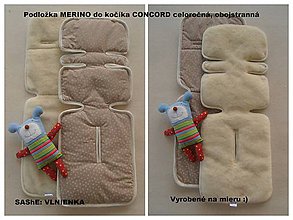 Detský textil - Podložka do kočíka CONCORD Wanderer 100% merino /celoročná/ obojstranná - 6920501_
