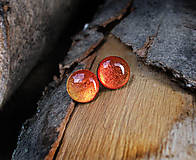 Náušnice - KRUH-ové napichovačky- kovový efekt ( 9 mm ) (oranžové) - 6920711_
