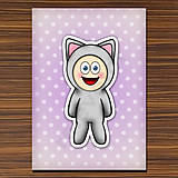 Papiernictvo - Zápisníky zvierací kostým ((bodkovaný) - mačka) - 6919750_