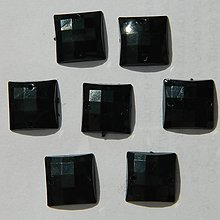 Korálky - Našívacie kamienky  štvorcové 12 mm  (čierne povrch štvorčekový) - 6923292_