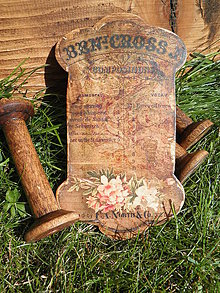 Dekorácie - Vintage dřevěná špulka plochá Victorian - 6929021_