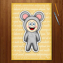 Papiernictvo - Zápisníky zvierací kostým ((písmená) - myška) - 6927633_