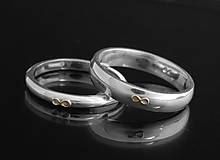 Prstene - 925/1000 strieborné snubné prstene Infinity,obrúčky - 6931080_