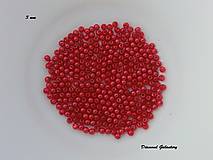 Korálky - Korálky červené 3 mm- balenie cca 300 kusov - 6932421_