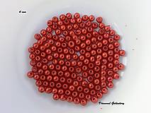 Korálky - Korálky 4 mm červené - balenie cca 170 kusov - 6932425_