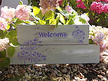 Tabuľka Welcome - lila