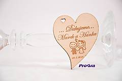 Darčeky pre svadobčanov - Drevená magnetka - Minisrdiečko - Ďakujeme 2G - Akciová cena - 6937342_