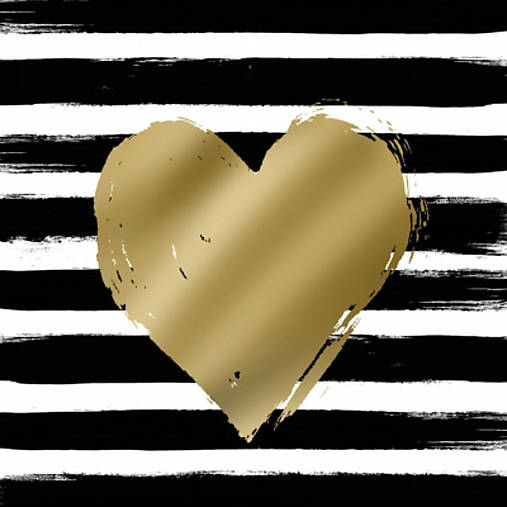  - Servítka "Heart&Stripes black/gold", ihneď - 6937851_