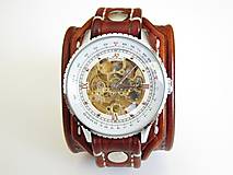Náramky - Pánske hodinky, kožený remienok, folk hodinky - 6947825_