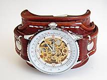 Náramky - Pánske hodinky, kožený remienok, folk hodinky - 6947833_