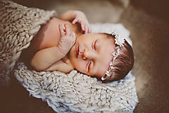 Ozdoby do vlasov - Newborn venček pre bábätko "priezračná nevinnosť" - 6947962_