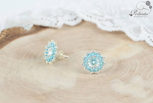 Náušnice - Mini Crystal - Turquoise - 6951601_