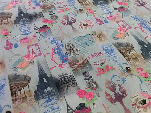 Textil - Bavlnená látka Paris II - cena za 10 cm - 6956524_