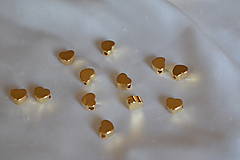 Korálky - Korálka srdiečko zlaté 24K, 4.8mm - 6955794_