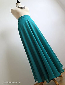 Sukne - romantická dlhá sukňa - v smaragdovo zelenej - 6957240_