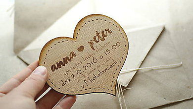 Papiernictvo - Gravírované drevené svadobné oznámenie Anna - 6960670_