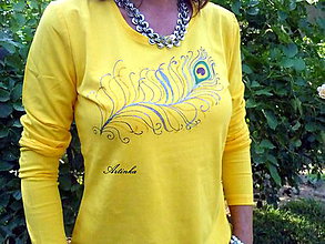 Topy, tričká, tielka - Tričko dámske "yellow" - 6965204_