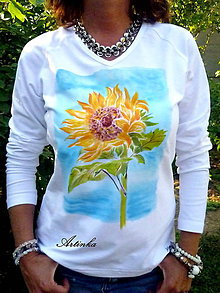 Topy, tričká, tielka - Tričko dámske "sunflower" - 6965240_