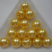 Korálky - GLANCE plast 10mm-10ks (žltá maslová) - 6969151_