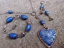 modrá sada - náušnice, náramok a náhrdelník z polyméru 