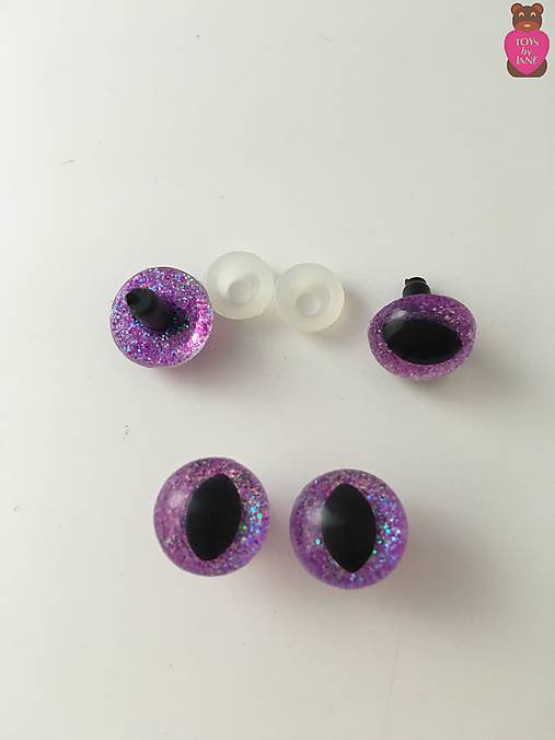 Komponenty - Bezpečnostné oči (pár) - perleťové fialové 12mm - 6972000_