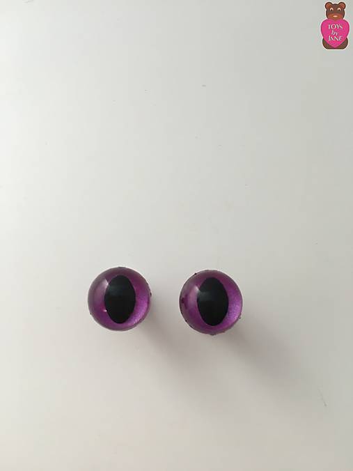 Komponenty - Bezpečnostné oči (pár) - fialové mačacie 10mm - 6972024_