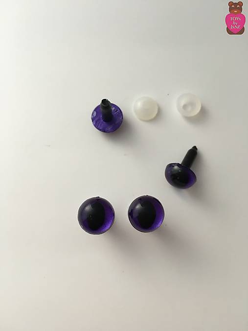 Komponenty - Bezpečnostné oči (pár) - modro fialové mačacie 10mm - 6972041_