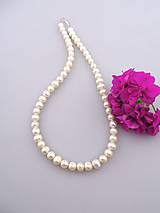 Náhrdelníky - perly náhrdelník, perla riečna 9mm - 6976890_