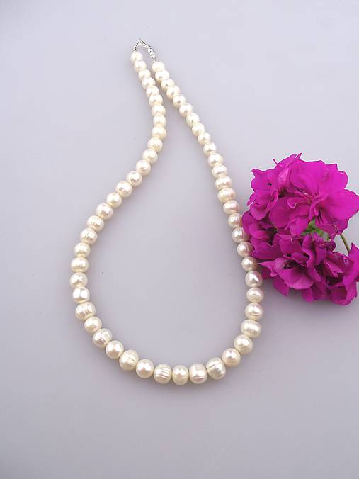 perly náhrdelník, perla riečna 9mm