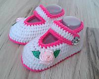 Detské topánky - Balerínky s ružou - 6988521_