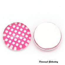 Komponenty - Kabošon 10 mm bodky fuchsia - 6993479_