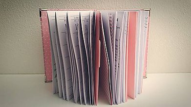 Papiernictvo - Praktický a flexibilný kalendár na rok 2016 a diár 2v1- ružová s bielou bodkou :) - 6993354_