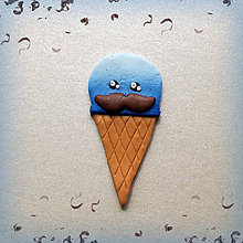 Kľúčenky - Sladké kľúčenky (Moustache modrá zmrzlina) - 6993944_