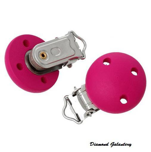 Galantéria - Klip na cumlík - Fuchsia - 6996332_
