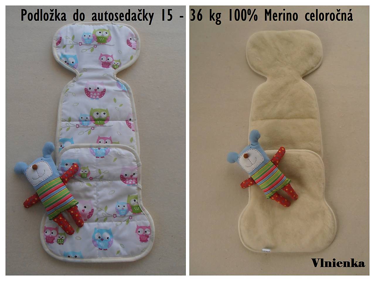 Sovičková vložka do autosedačky 15-36 kg 100% Merino celoročná 