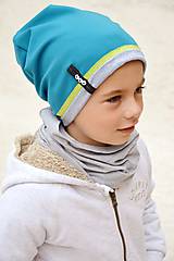 Detské čiapky - jarná čiapka s menom tyrkis & apple - 6994628_