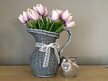 Pletený dekoračný džbán (Sivá s patinou)