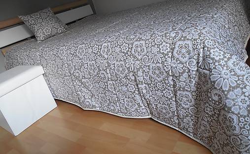 Úžitkový textil - Prehoz, vankúš patchwork vzor béžovo-smotanová ( rôzne varianty veľkostí ) - 7006604_