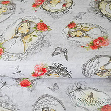 Textil - Santoro La Vie en Rose, bavlnená látka, 110 x 60 cm - 7012768_
