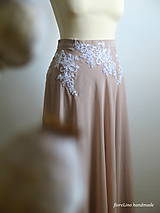 Sukne - elegantná ľahučká sukňa s čipkou - 7011934_