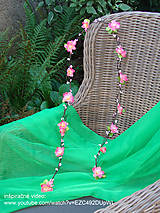 Ozdoby do vlasov - kvetinová liana ružová 100cm, typ 142 - 7017053_