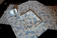 Úžitkový textil - Set Belasý motýľ: obrus, štóla, utierky - 7016646_