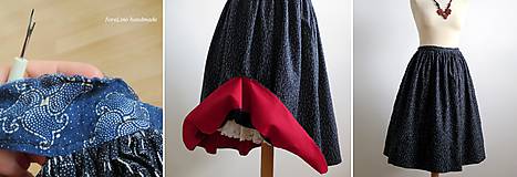 Sukne - premena starej modrotlačovej sukne - 7015294_