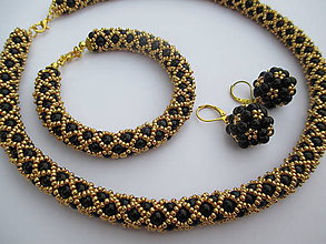 Sady šperkov - súprava čierno-zlatá - 7019500_